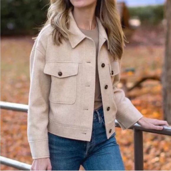 Sezane Erwann Ecru cropped jacket size 42 / US 10 - Picture 3 of 10